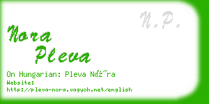 nora pleva business card